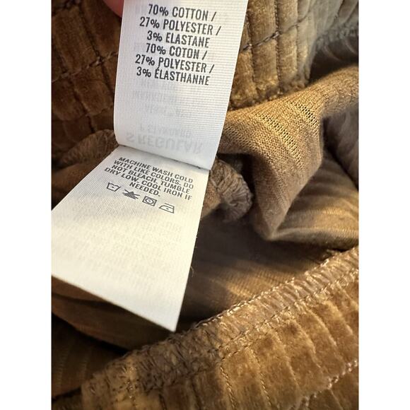 Aerie Women Groove On Velour Pant Small High Rise Flare Ribbed Stretch Brown NWT - Picture 8 of 8